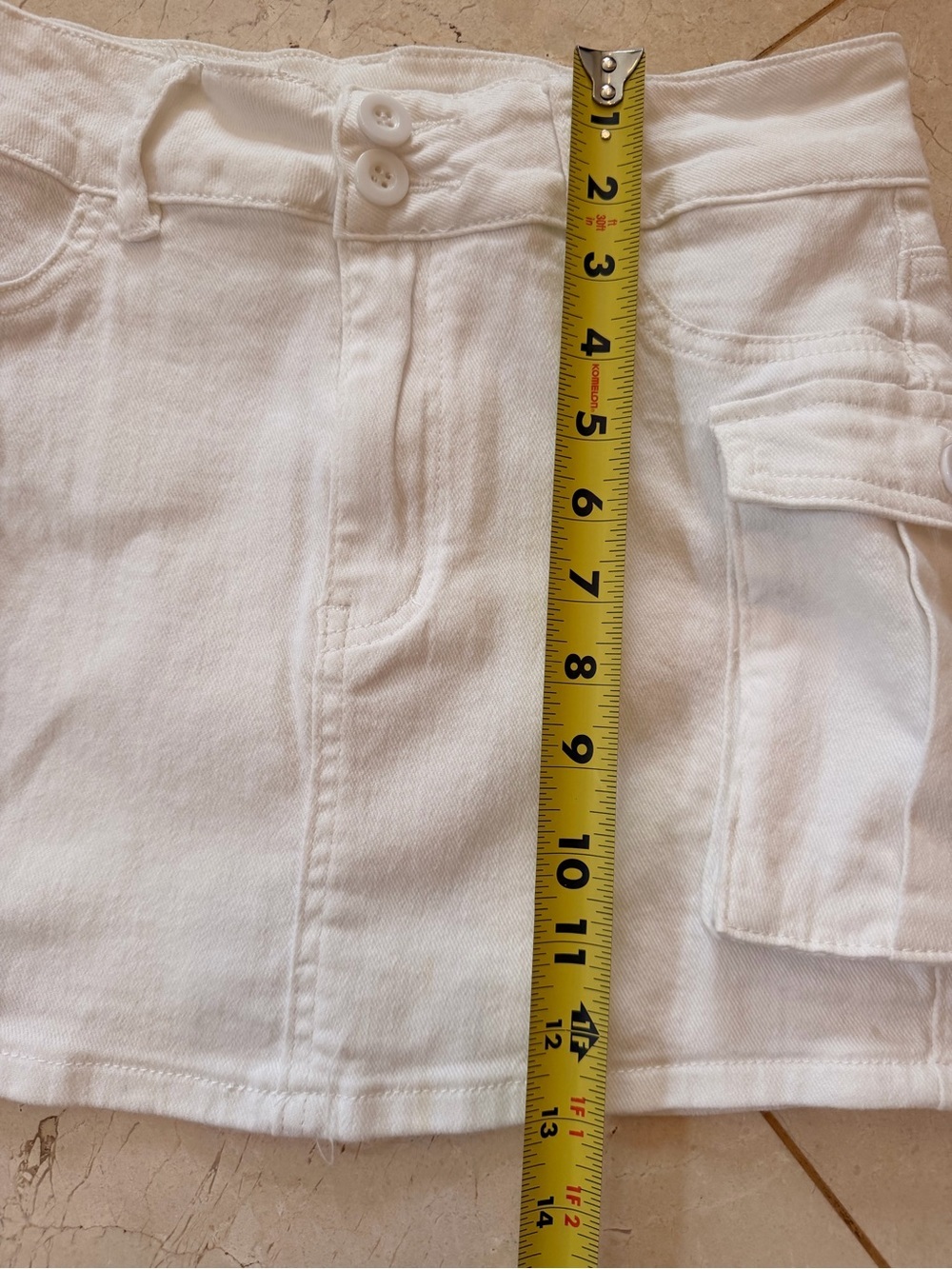 White Cargo Pocket Mini Skirt - Women's Casual High-Waist Style - Picture 11 of 11